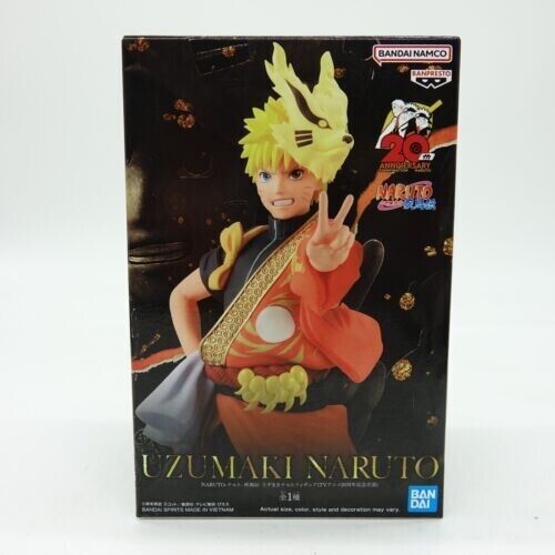 BANPRESTO NARUTO 20TH ANNIVERSARY COSTUME NARUTO UZUMAKI ACTION FIGURE 16CM BAND