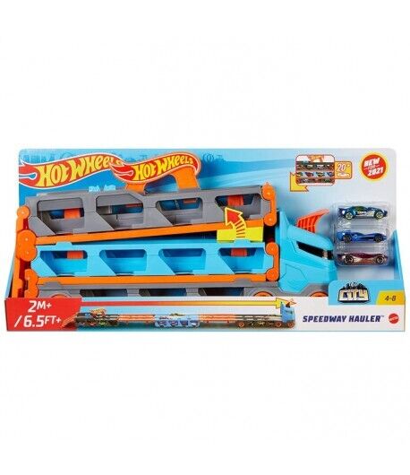 Camion 2 in 1 trasportatore e pista Hot Wheels Mattel GVG37
