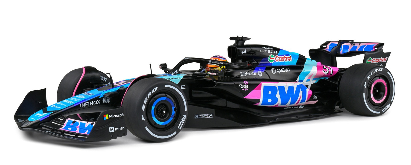 SOLIDO, Squadra F1 ALPINE A524 Blu GP Miami 2024 E.OCON, 1/18,  SOL1814001