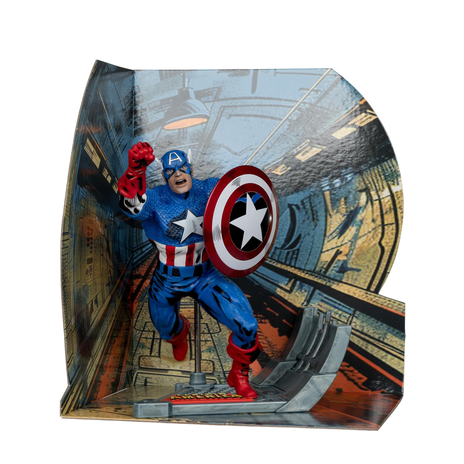 McFarlane Toys - Marvel Capitan America 1:10 Scala da collezione con scena (Capi
