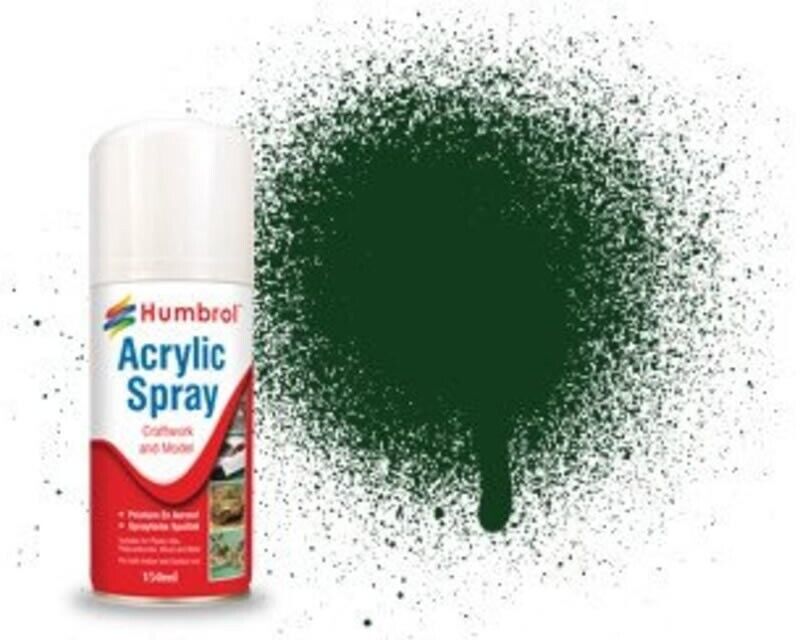 Humbrol Acrylic Spray Paint No.3 Brunswick Green (150ml) AD6003 modellismo