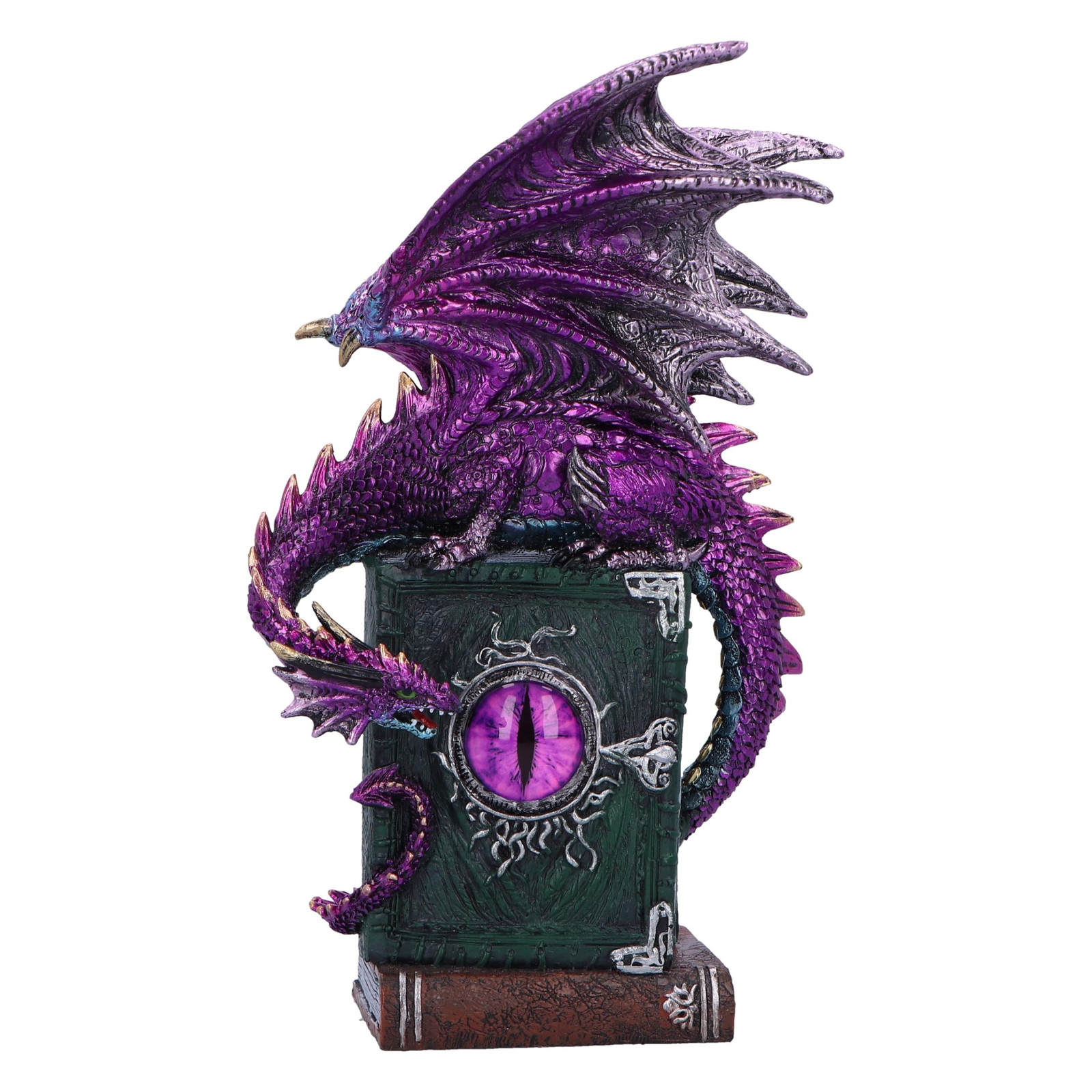 Nemesis Now Dragon Fable 24cm, Resin, Purple, Dragon on Haunted Books Figurine,
