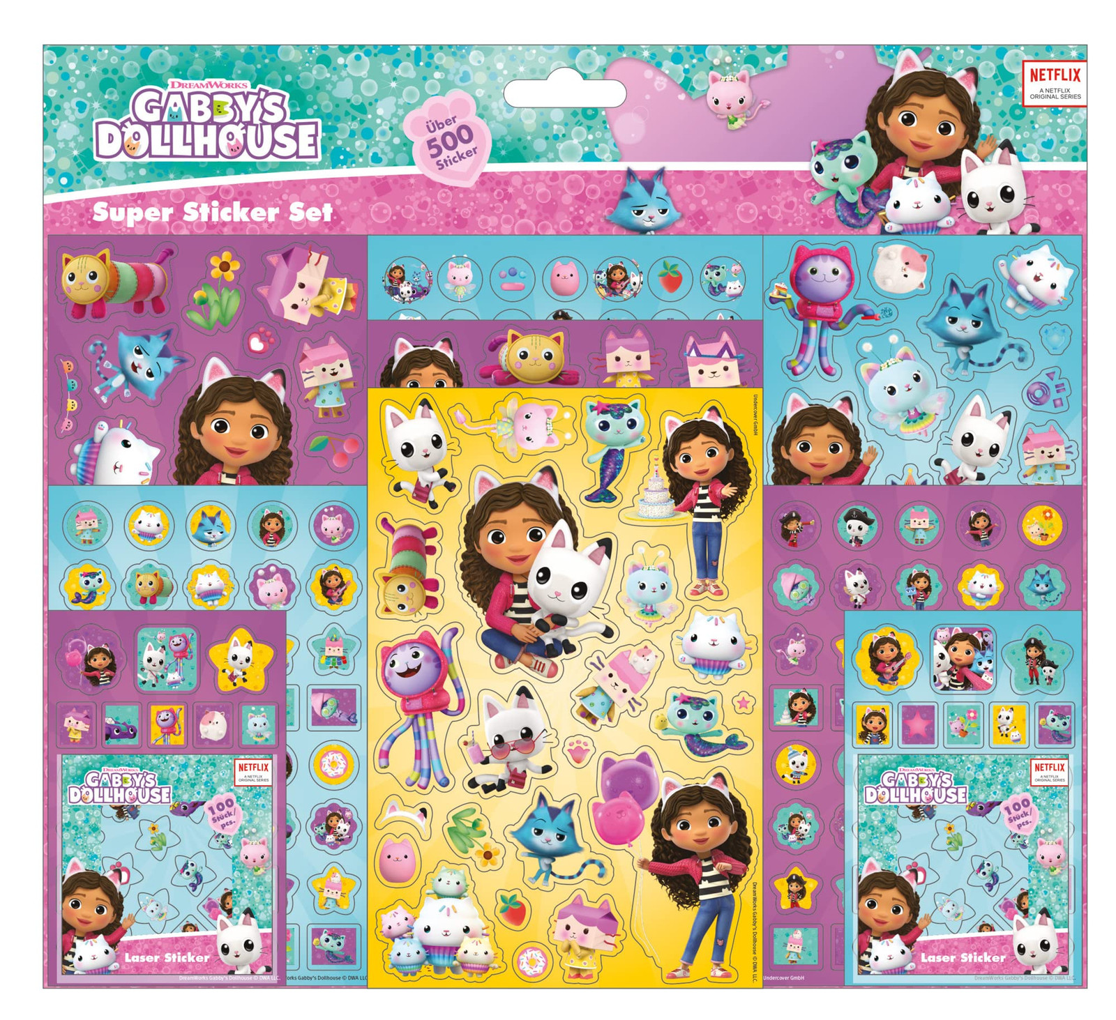 Undercover 66000000035 - Gabby's Dollhouse Mega Set Stickers - 500 Gabbys Dollho