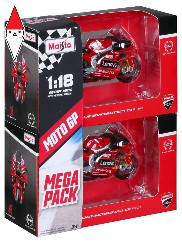 MODELLINO STATICO MAISTO 1/18 GIFT PACK DUCATI LENOVO TEAM 2023