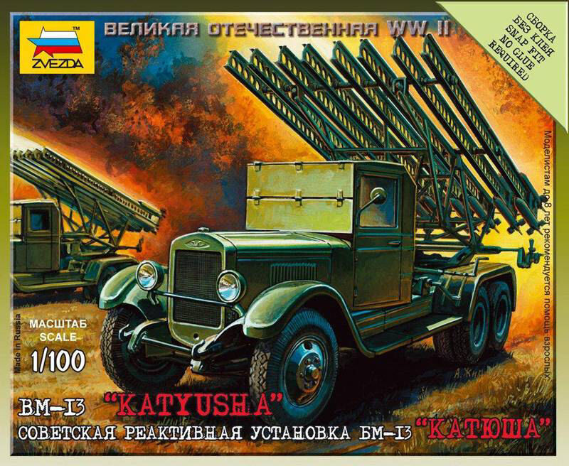 1:100 Zvezda Katjusha Soviet Rocket Launcher Kit Z6128 Modellino