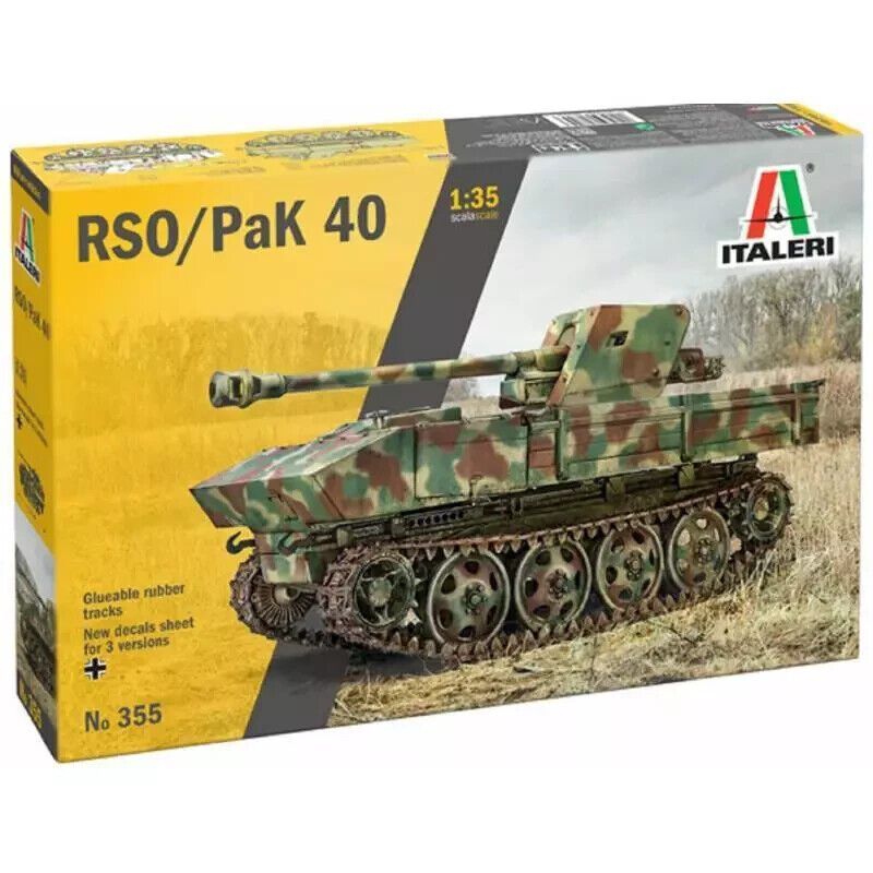 ITALERI 1:35 KIT CARRO AMARTO RSO / PAK 40- GLUEABLE RUBBER TRACKS   355