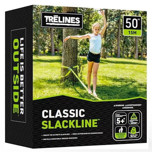 CLASSIC SLACKLINE da 15 metri GIOCO ALL'APERTO equilibrismo TRELINES età 5+