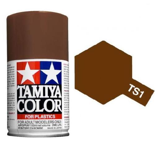 Tamiya COLORE SPRAY ROSSO MARRONE (RED BROWN) plastica bomboletta TS-01 100ml