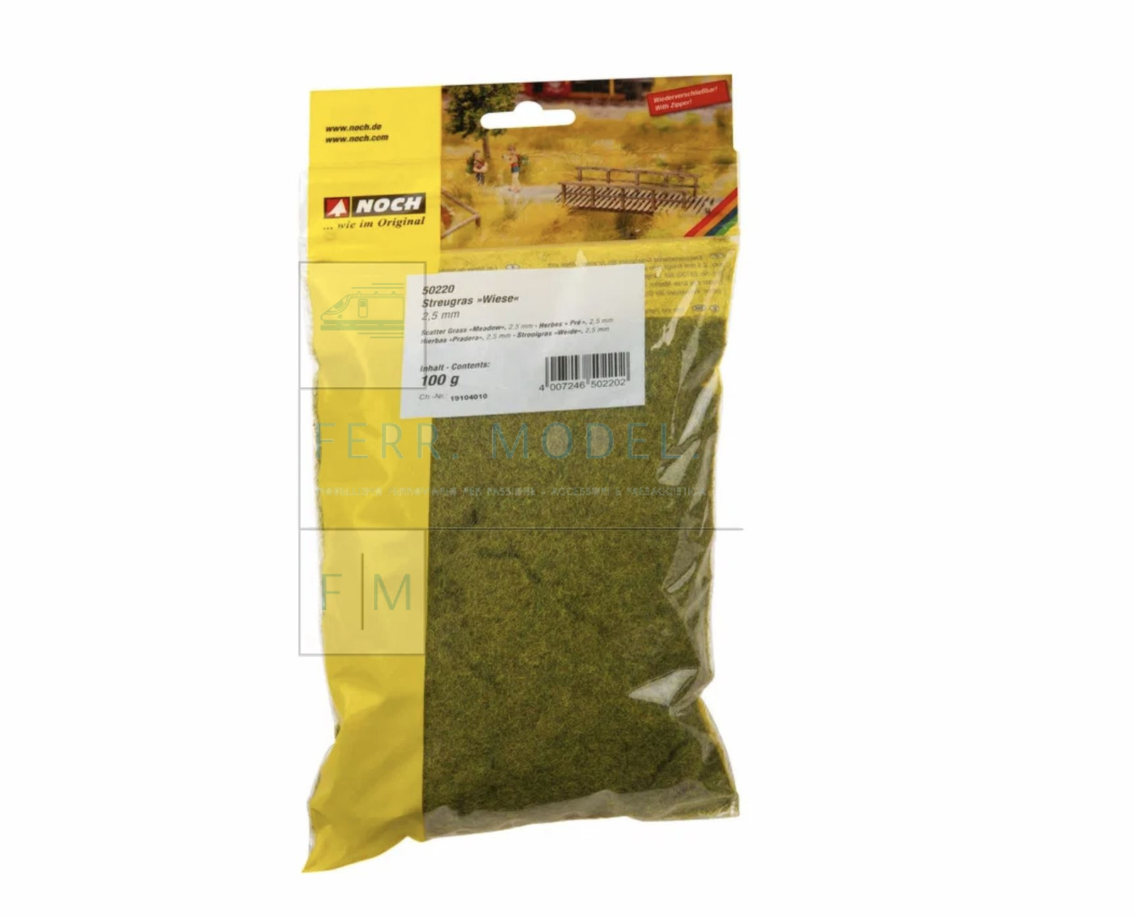 NOCH 50220 - Erba filiforme verde, alt. 2,5mm 100g.