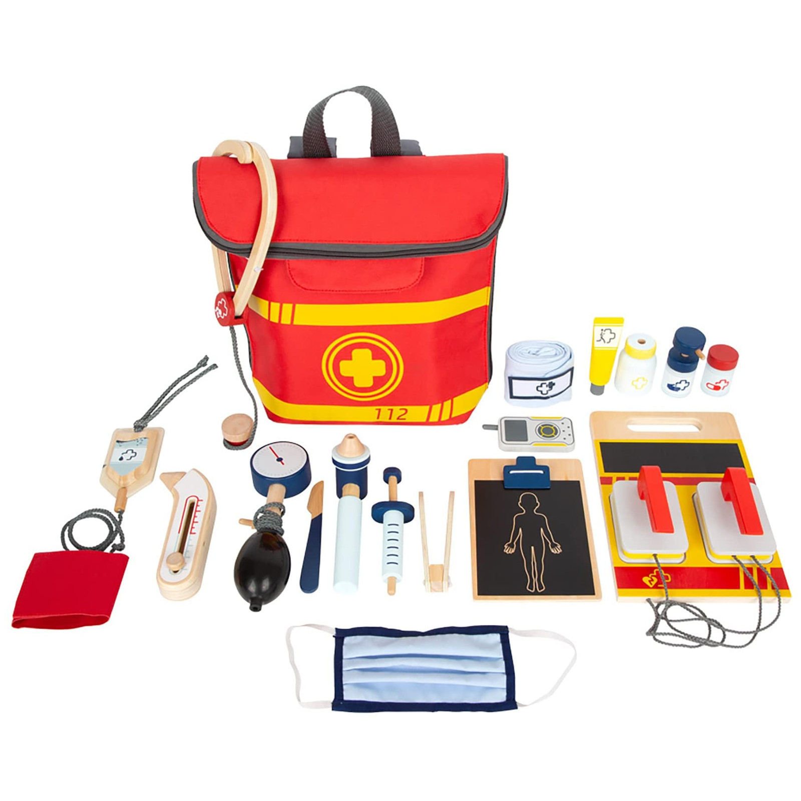 small foot 11917 Emergency Doctor's Backpack with defibrillator, otoscope, fabri