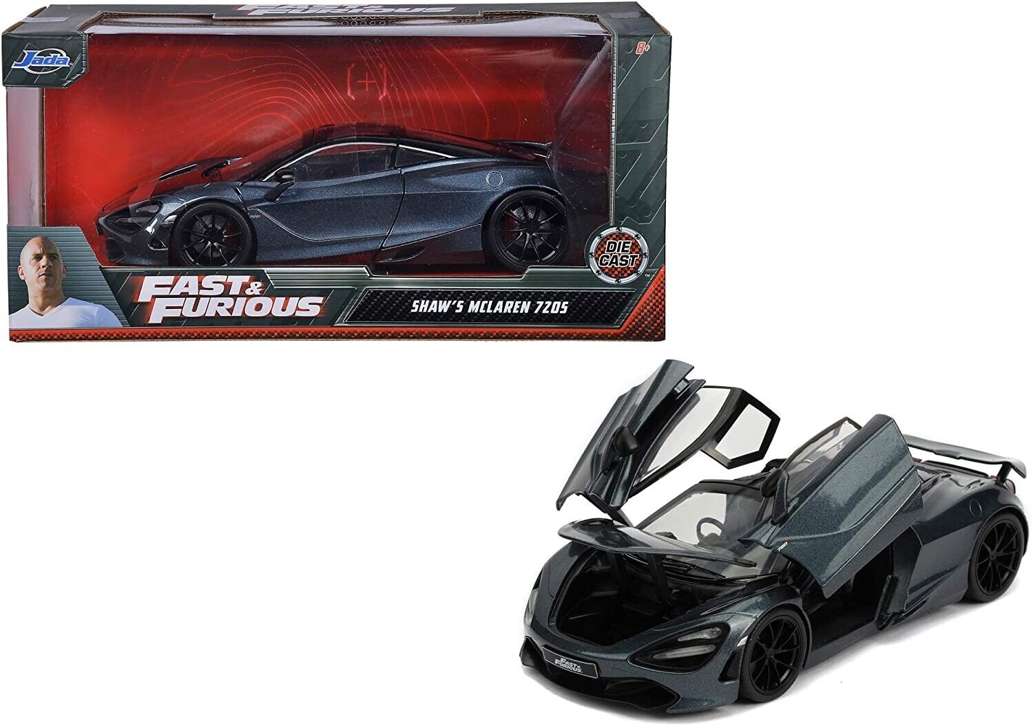 Jada Veloce & Furious Hobbs & Shaw: Shaws Mclaren 720S 1:24 Scala Modellino