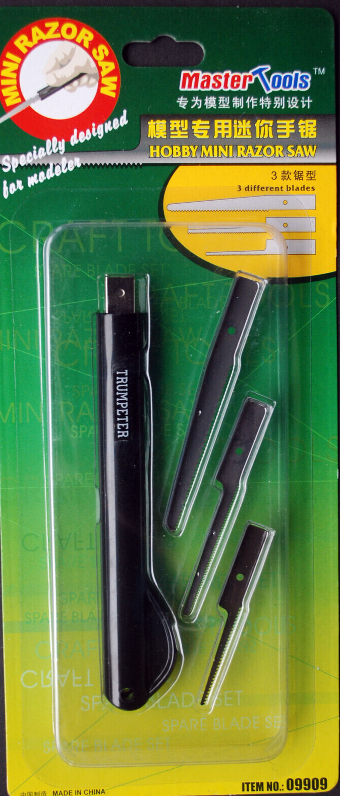 TRUMPETER MASTER TOOLS  UTENSILE  MINI RAZOR SAW  3 LAME SEGHETTATE 09909