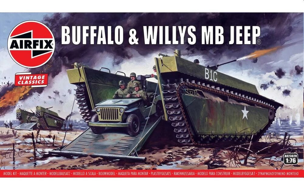 MODELLO AIRFIX A02302V ANFIBIO BUFFALO LVT & JEEP 1/76