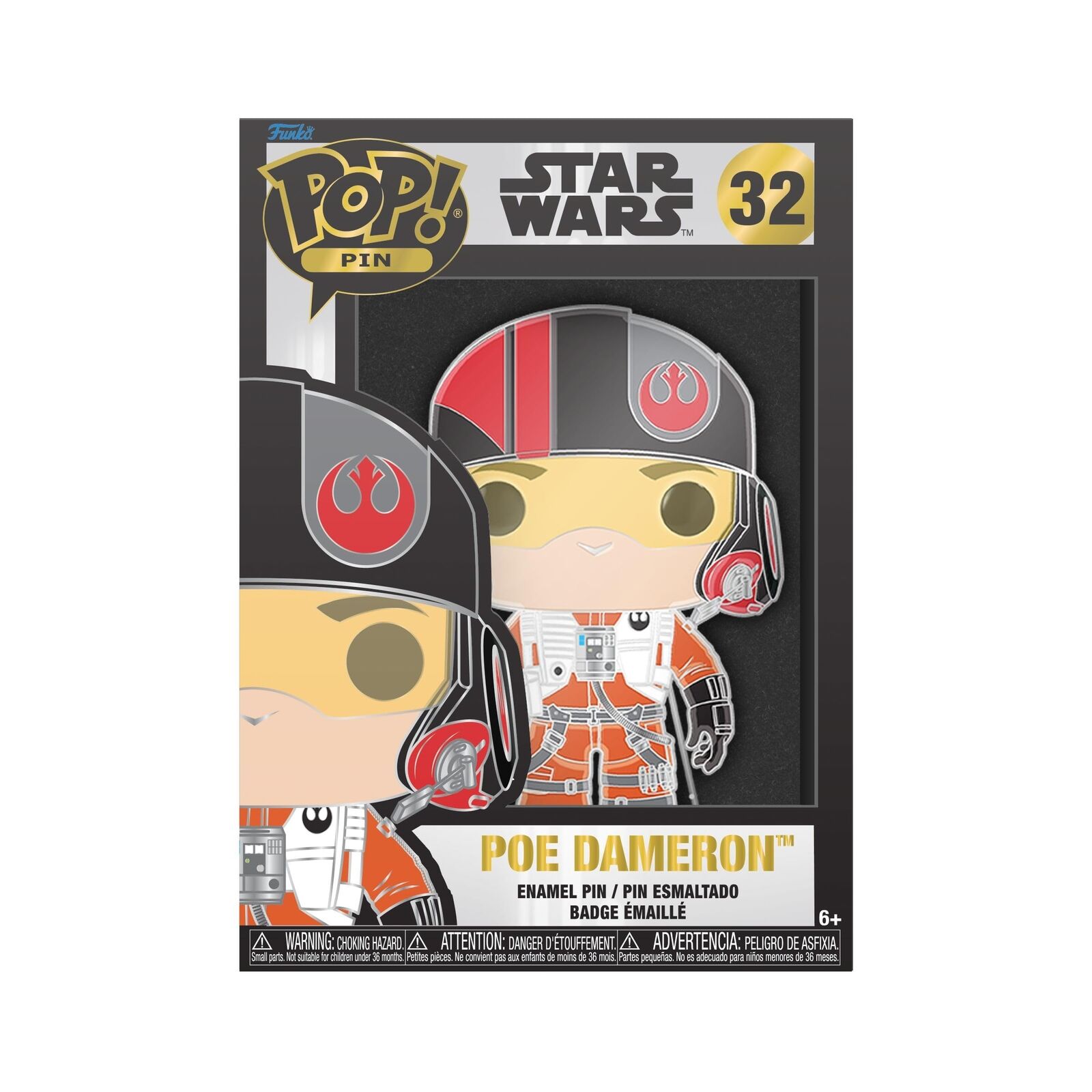 Loungefly POP! Large Enamel Pin STAR WARS: Poe Dameron - Star Wars Enamel Pins -