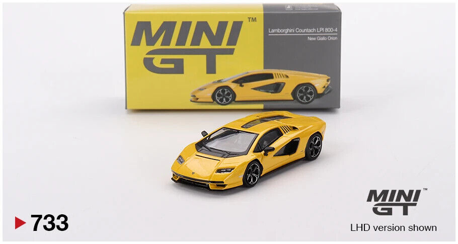 Mini GT MGT00733LHD Lamborghini Countach LPI 800-4 New Giallo Orion Die Cast ...