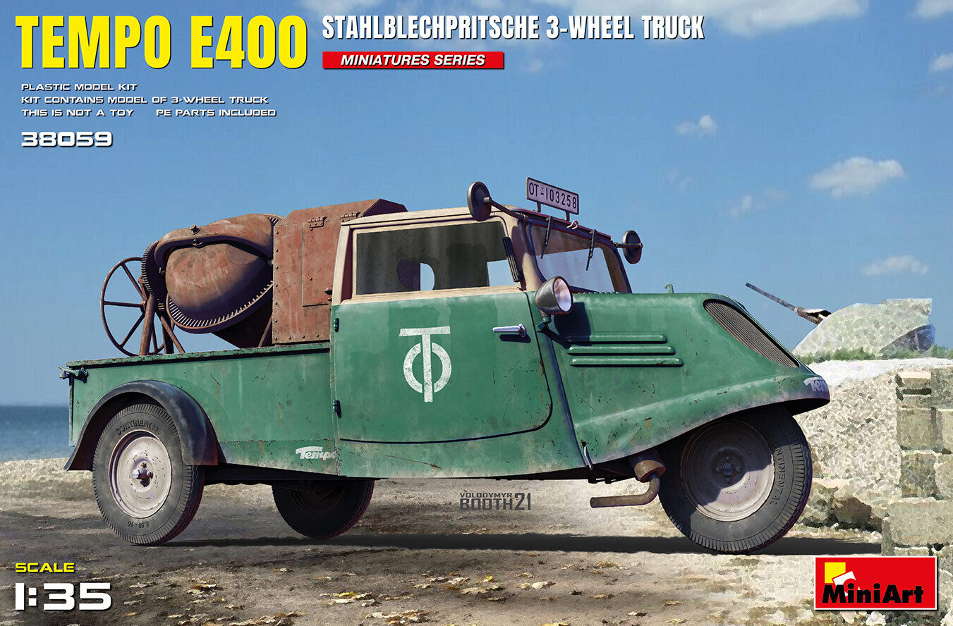 Tempo E400 Stahlblechpritsche 3-wheel Truck 1:35 Plastic Model Kit MINIART