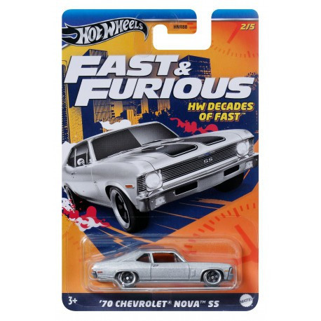 FAST FURIOUS Modello Auto CHEVROLET NOVA SS Scala 1:64 8cm Hot Wheels HRW42
