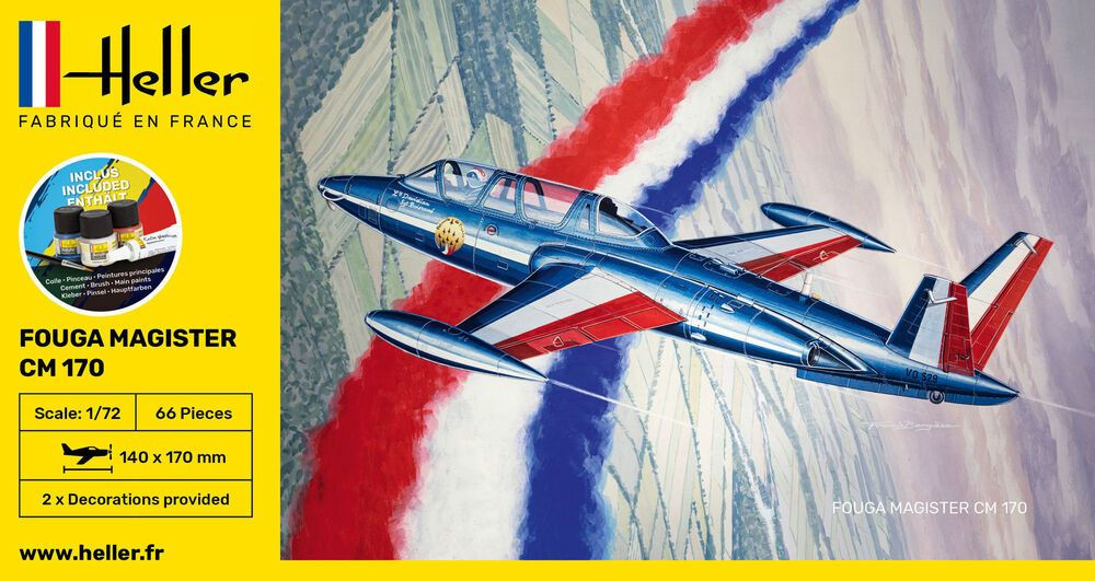 HELLER 56220 STARTER KIT FOUGA MAGISTER CM 169 1/72