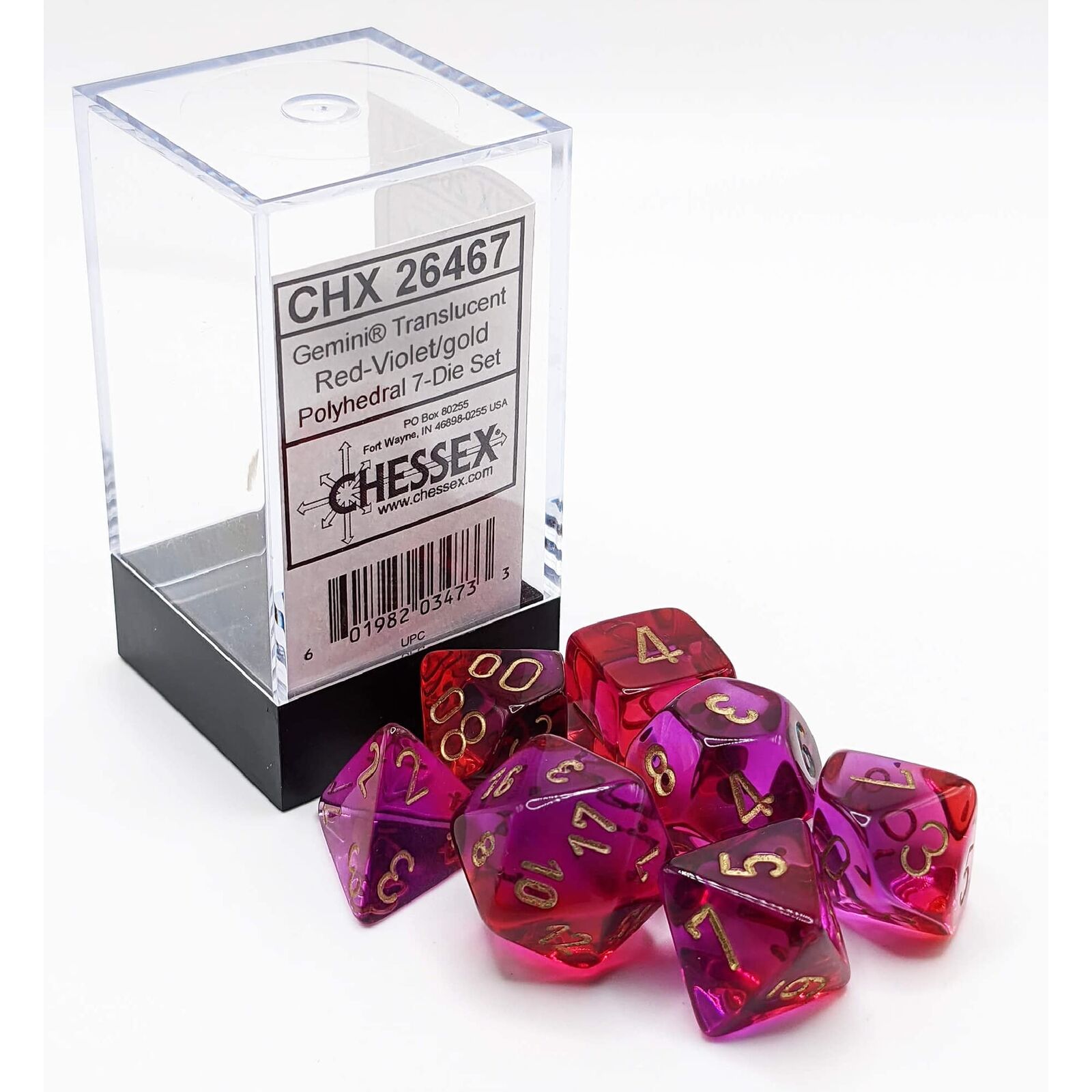 Gemini Polyhedral Dice Set   Set of 7 Dice in a Variety of Sizes Designed for Ro