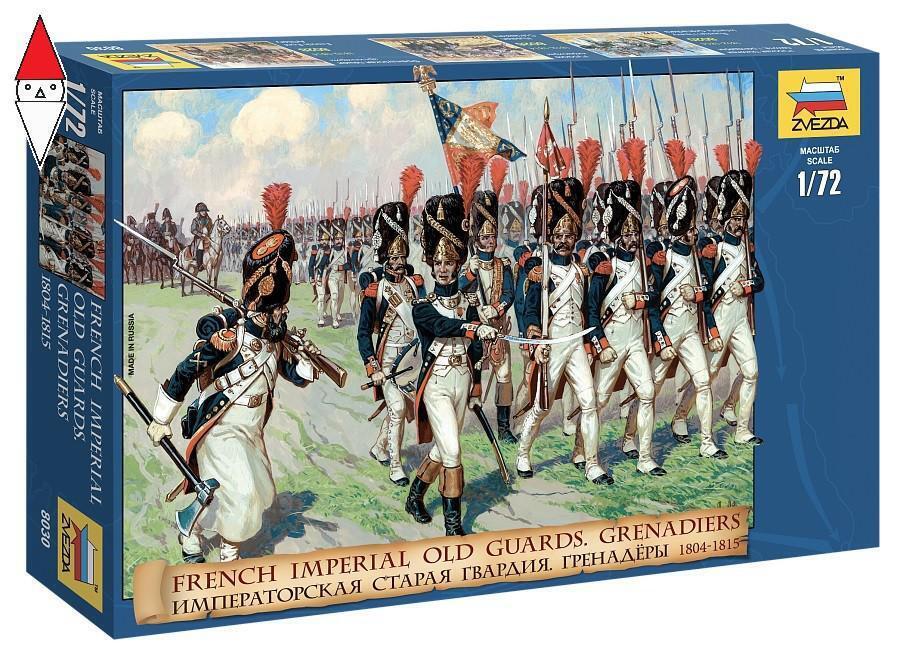 ZVEZDA 1/72 FRENCH IMPERIAL OLD GUARDS GRENADIERS 1840-1815