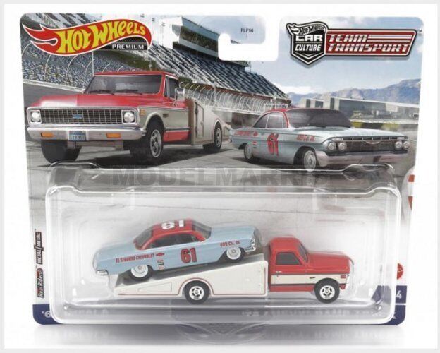 MATTEL HOT WHEELS HKF40-FLF56 CHEVROLET - RAMP TRUCK CAR TRANSPORTER WITH IMPALA