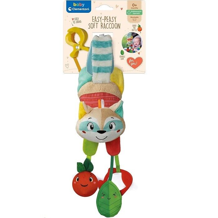 Clementoni17713 Easy Peasy Soft Raccoon Procione Sonaglino