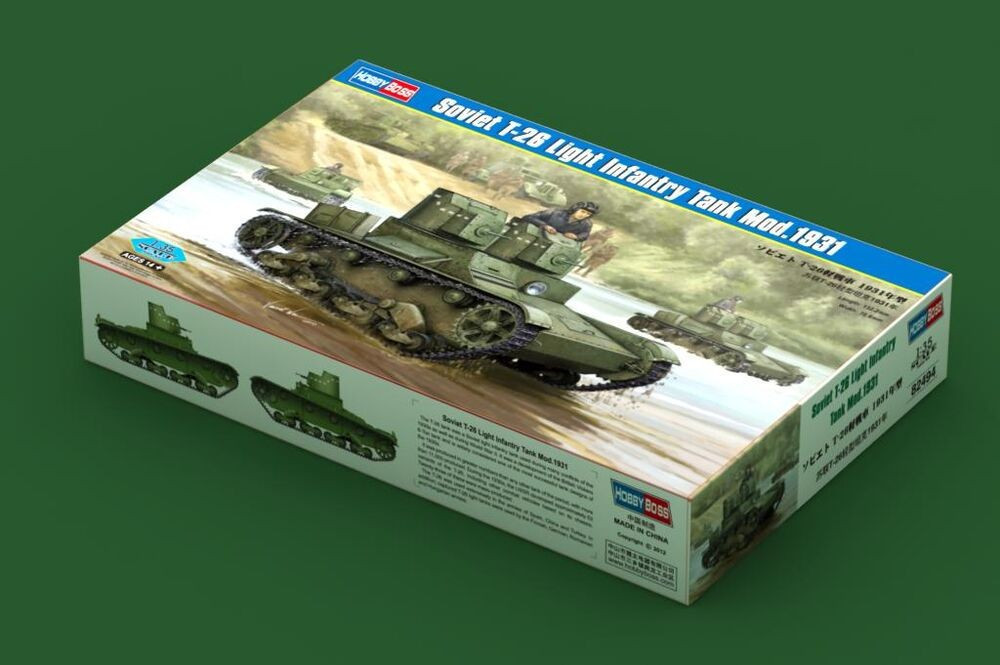 HOBBY BOSS 82494 MODELLO SOVIETICO T-26 SERBATOIO FANTERIA LEGGERO MOD 1931 1/35