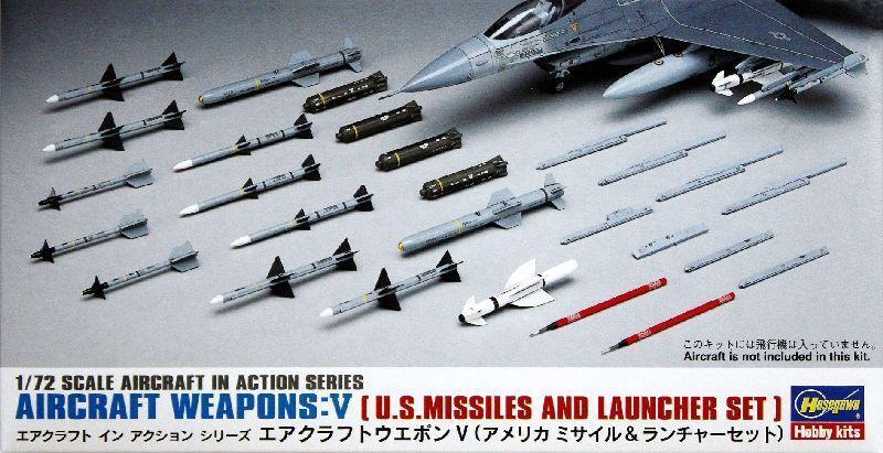 1:72 Hasegawa Aircraft Weapons V:U.S. Missiles And Launcher Set Kit HASX72-9 Mod