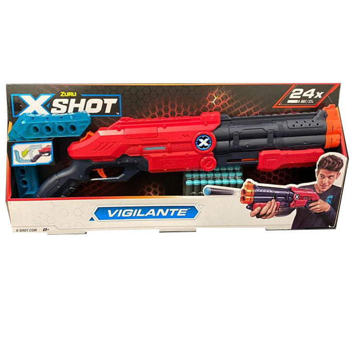 FUCILE PISTOLA X SHOT NUOVO VIGILANTE 12 DARDI COMPATIBILE NERF ZURU GG46020
