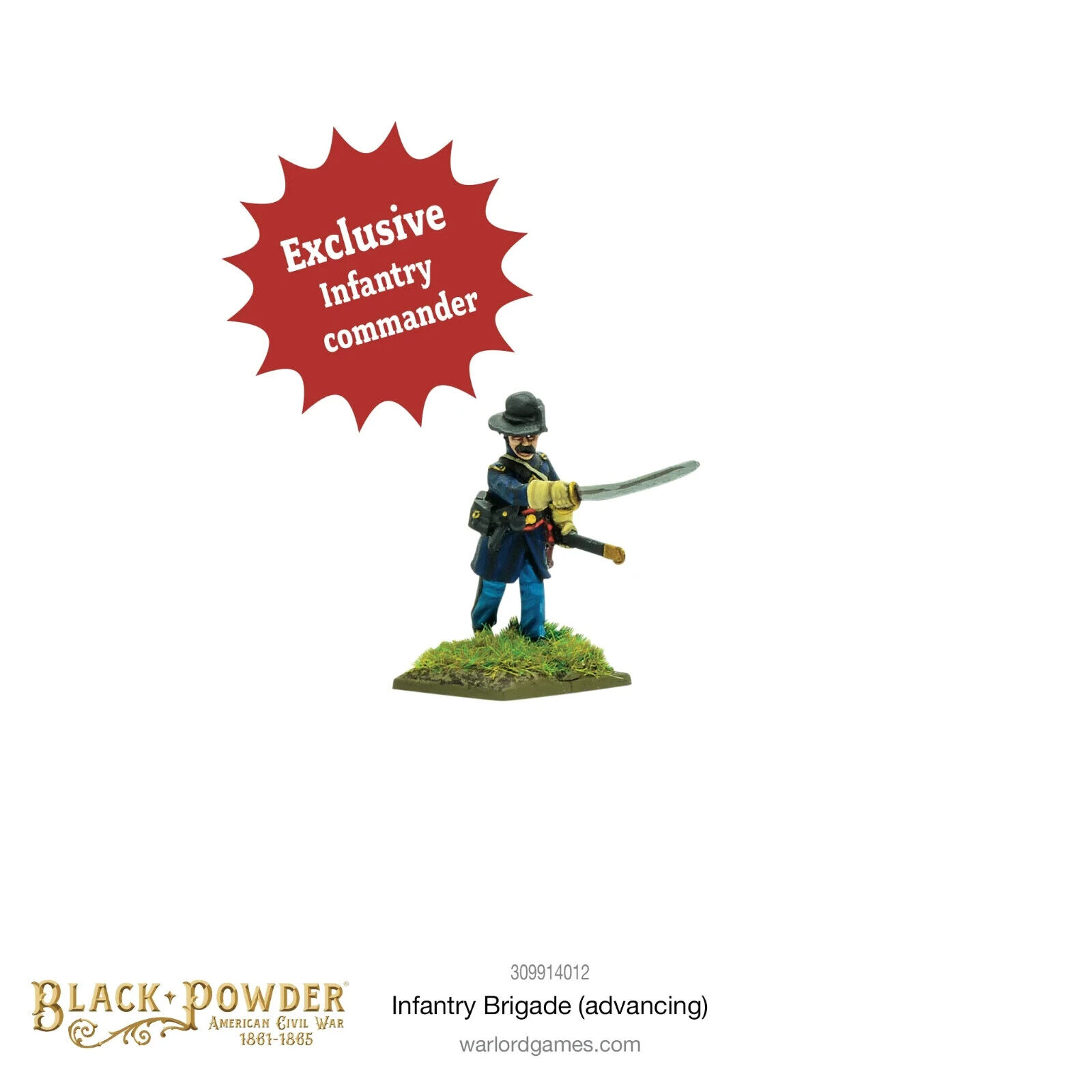 AMERICAN CIVIL WAR OFFICER IN FROCK COAT "C" (BLACK POWDER/WARLORD GAMES)