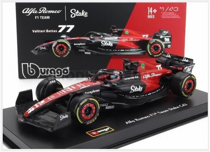 BURAGO BU38086-BO ALFA ROMEO - F1 C43 TEAM STAKE N 77 SEASON 2023 VALTTERI BOTTA