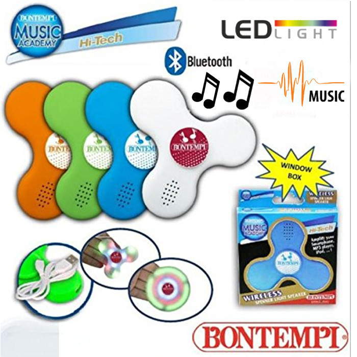 FIDGET SPINNER MUSICALE BLUETOOTH CON ALTOPARLANTE LUMINOSI LED BONTEMPI GIOCO A