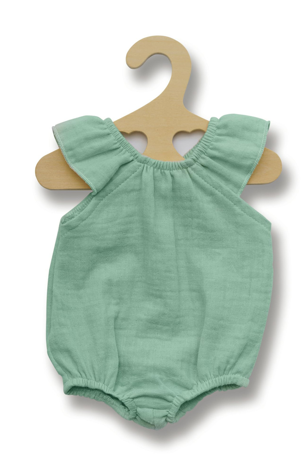 Heless 1413 Dolls Clothes 100% Organic Cotton Mint Ruffle Bodysuit for Dolls and