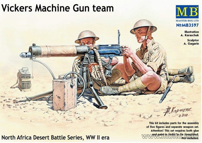 Squadra Vickers Mach.Gun e 2 morti 1/35