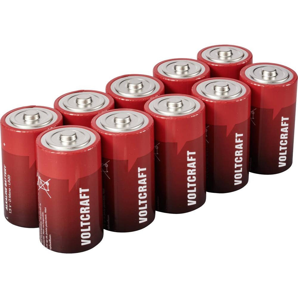 VOLTCRAFT VC-16107980 Batteria Torcia (D) Alcalina/manganese 18000 mAh 1.5 V 10