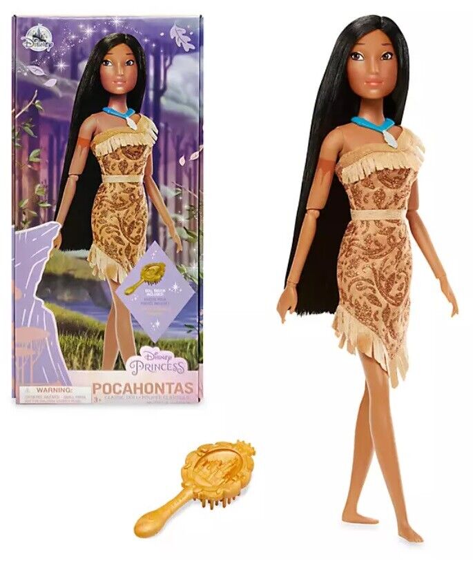 PRINCIPESSE DISNEY POCAHONTAS CON SPAZZOLA - BAMBOLA SNODABILE