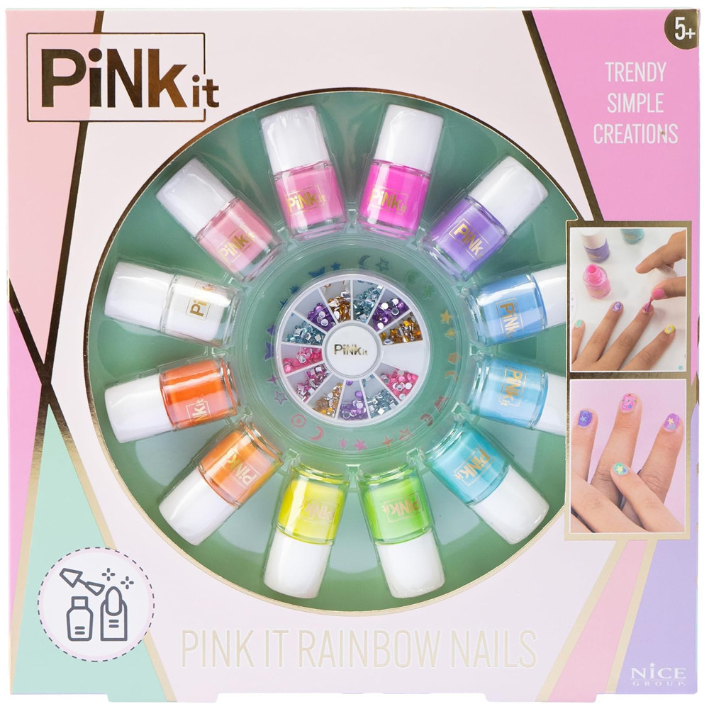 NICE PINK IT RAINBOW NAILS SMALTI COLORATI PER BAMBINA 40060