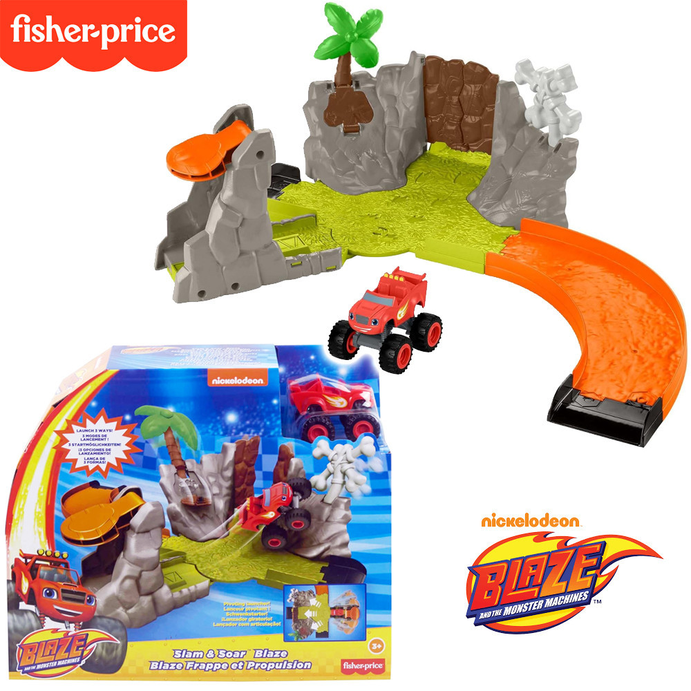 BLAZE SLAM & SOAR PISTA PLAYSET CON MACCHINA DA CORSA INCLUSA FISHER PRICE HRB31