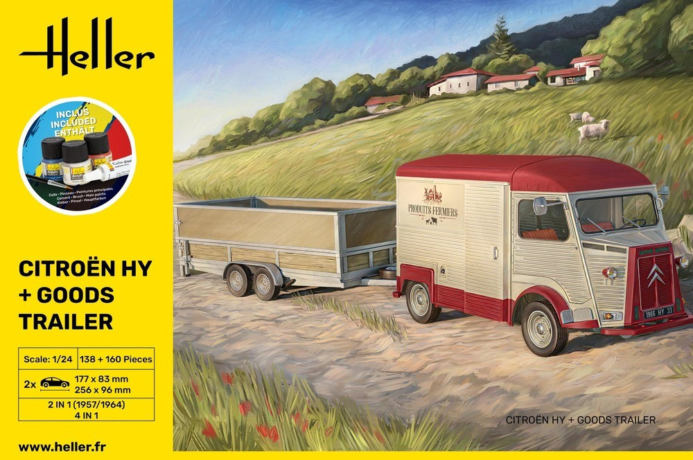 HELLER 52331 KIT AVVIAMENTO MODELLO CITROEN HY + RIMORCHIO MERCI 1/24