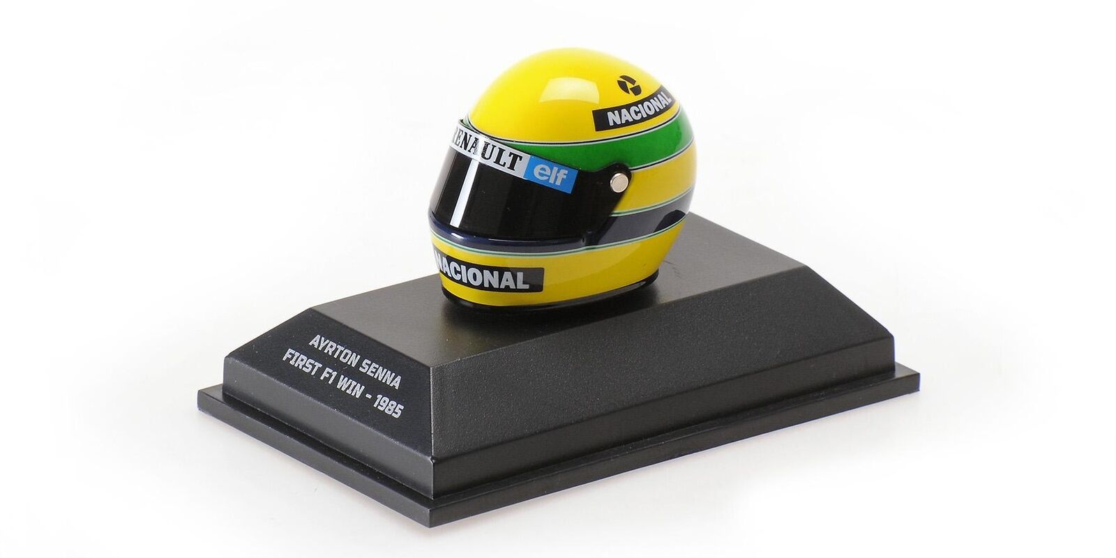 1:8 MINICHAMPS Bell Helmet F1 Casco #12 First Win 1985 Ayrton Senna 540308512