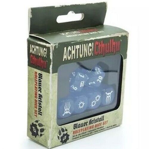 Achtung! Cthulhu, Set di Dadi Blauer Kristal Nuovi Modiphius Entertainment