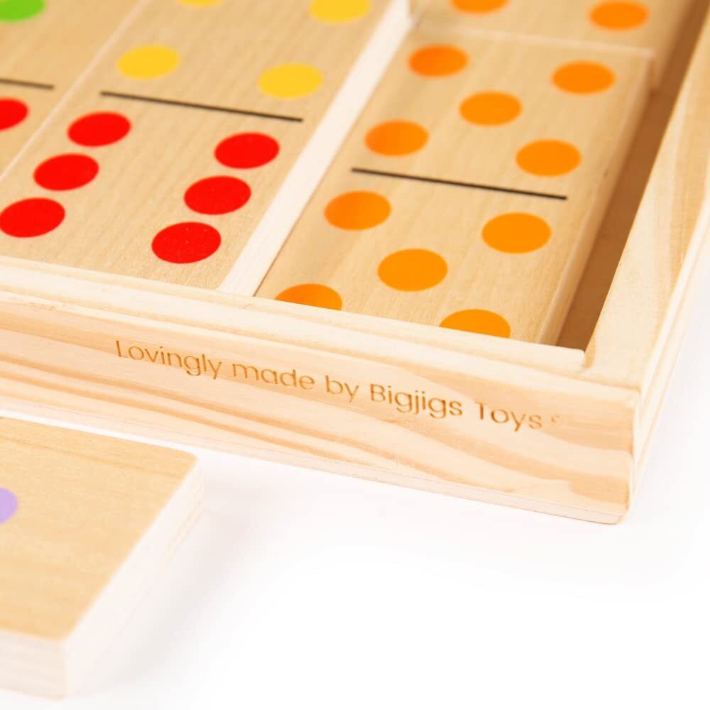 Bigjigs Toys Wooden Jumbo Kids Dominoes - 28 Giant Dominoes for Children aged 3
