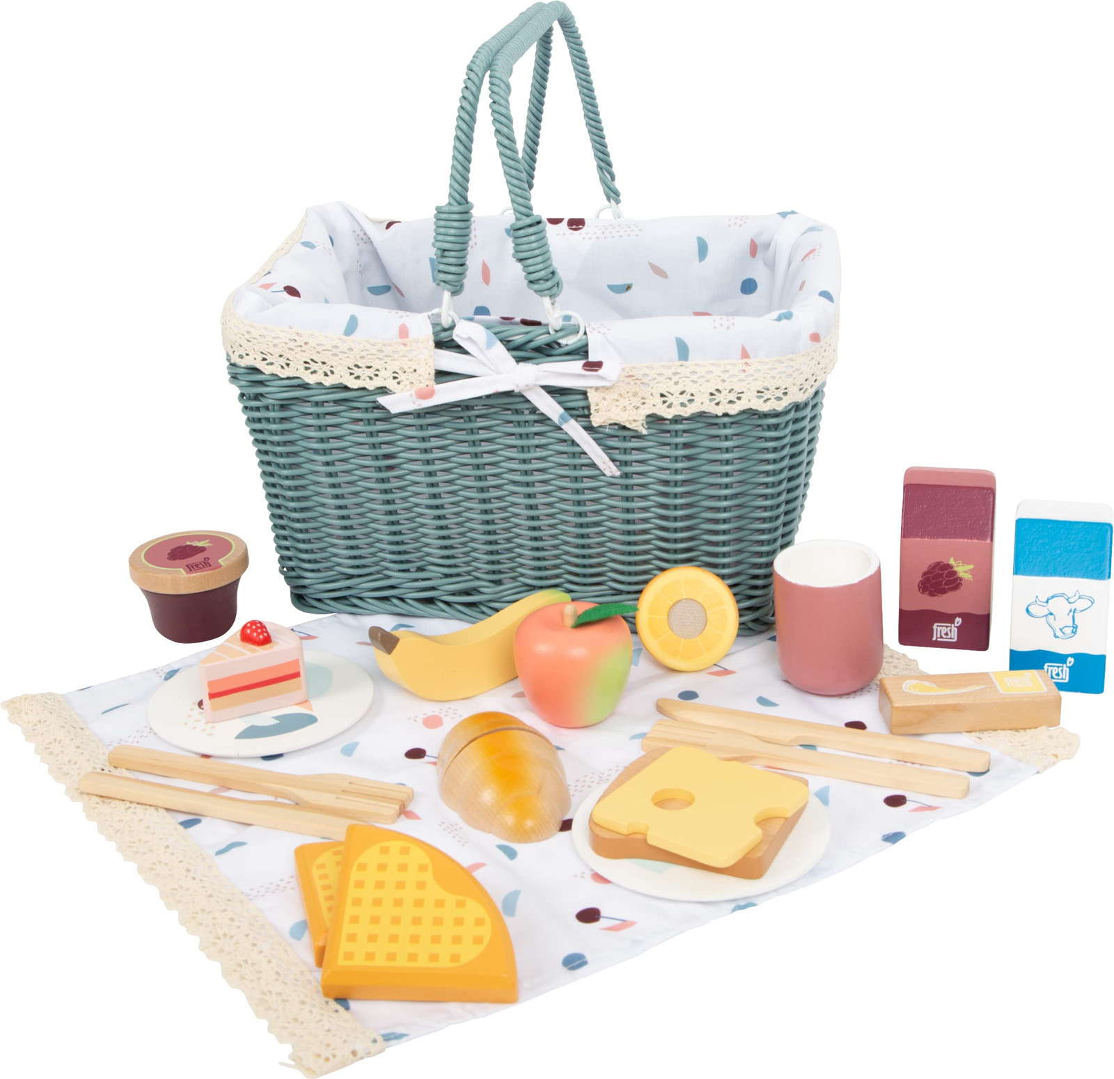 small foot Picnic Basket "tasty", accessories for play kitchens & stores, role-p