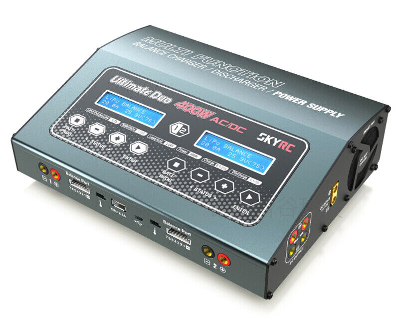 SkyRC SK100123 Caricabatterie D400 LiPo 1-7S 20A 2x200W AC/DC modellismo
