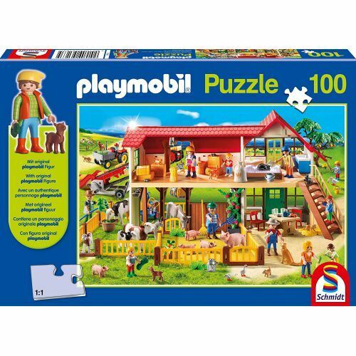 Schmidt SMT56163 Puzzle da 100 Pezzi con Gadget - Fattoria
