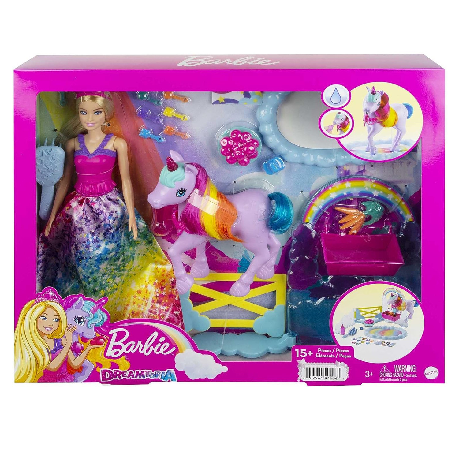 BARBIE DREAMTOPIA PLAYSET UNICORNO CON BARBIE ROYAL E UNICORNO MATTEL GTG01 BAMB