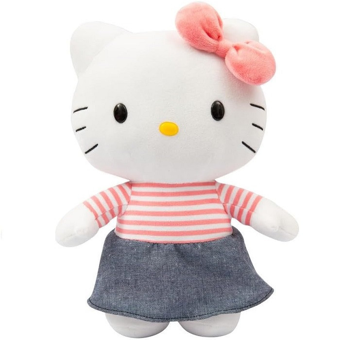 Giochi Preziosi Hello Kitty Peluche 30 cm Tutina Rosa Fiocco Rosso Maglia A Righ