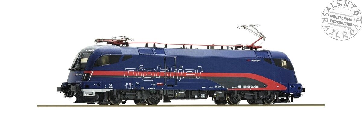 ROCO 70495 H0 1:87 - locomotiva elettrica OBB 1116 195 "Nightjet" di Epoca VI