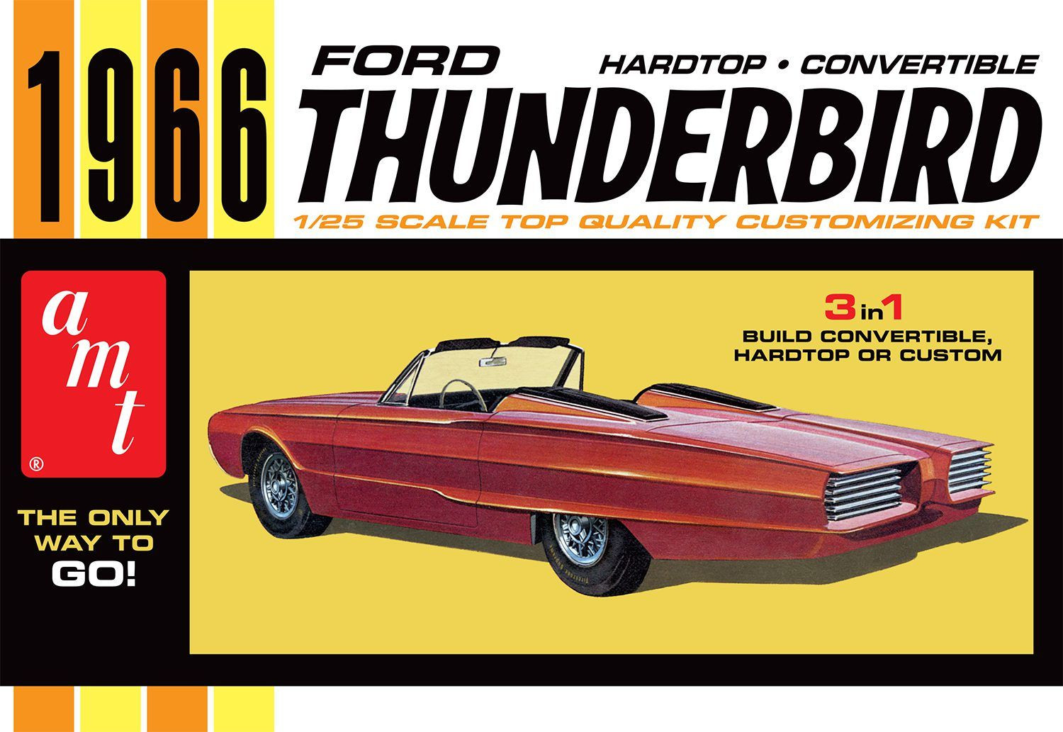 MODELLINO AUTO AMT 1328 1966 FORD THUNDERBIRD HARDTOP/CONVERTIBILE 1/25