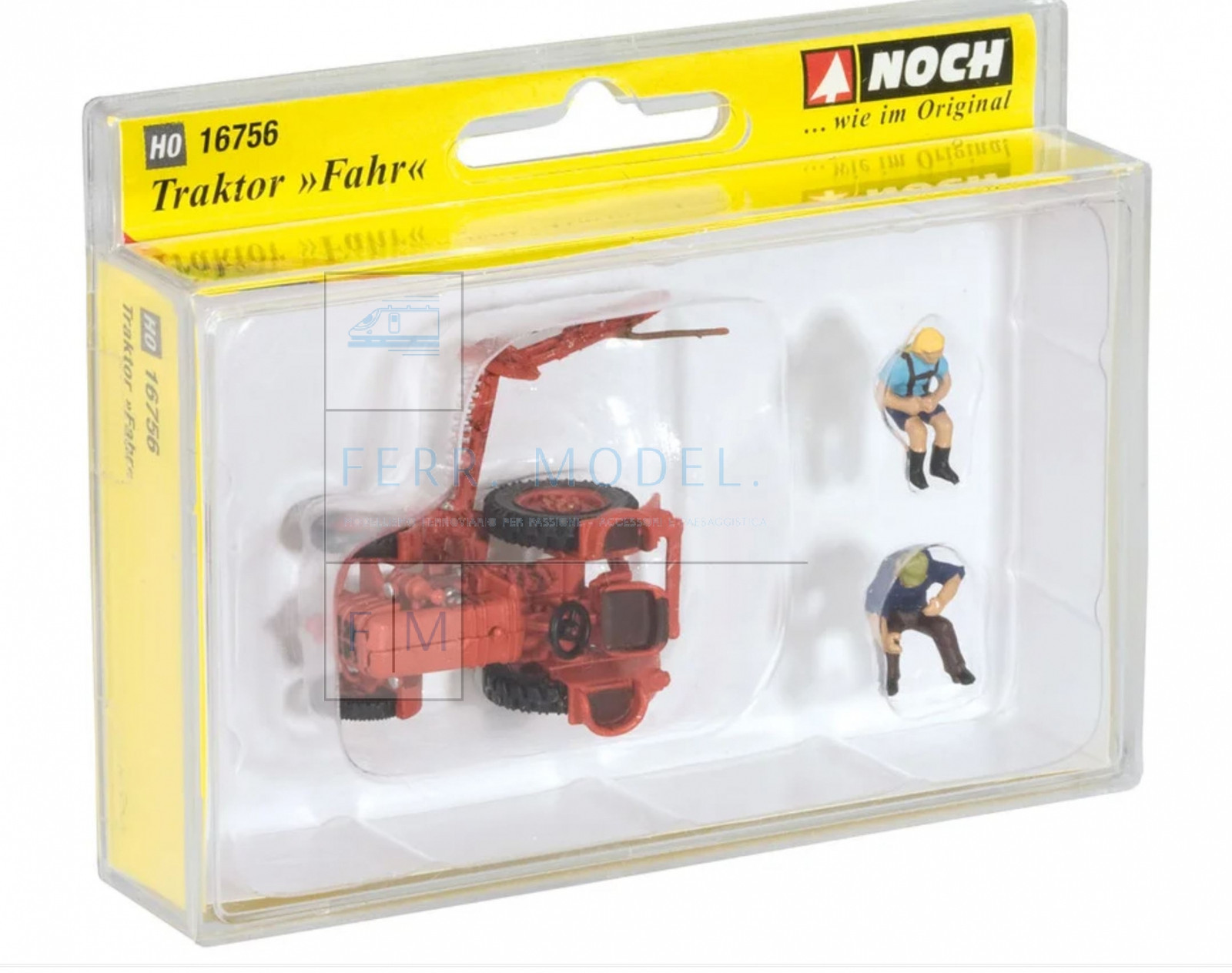 NOCH 16756 - Trattore con aratro e 2 personaggi. Scala H0 1:87